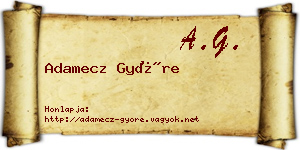 Adamecz Györe névjegykártya